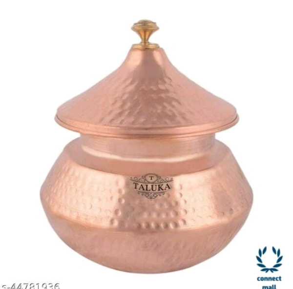 Copper 1.5 liter Indian Food Daal Dish Serving